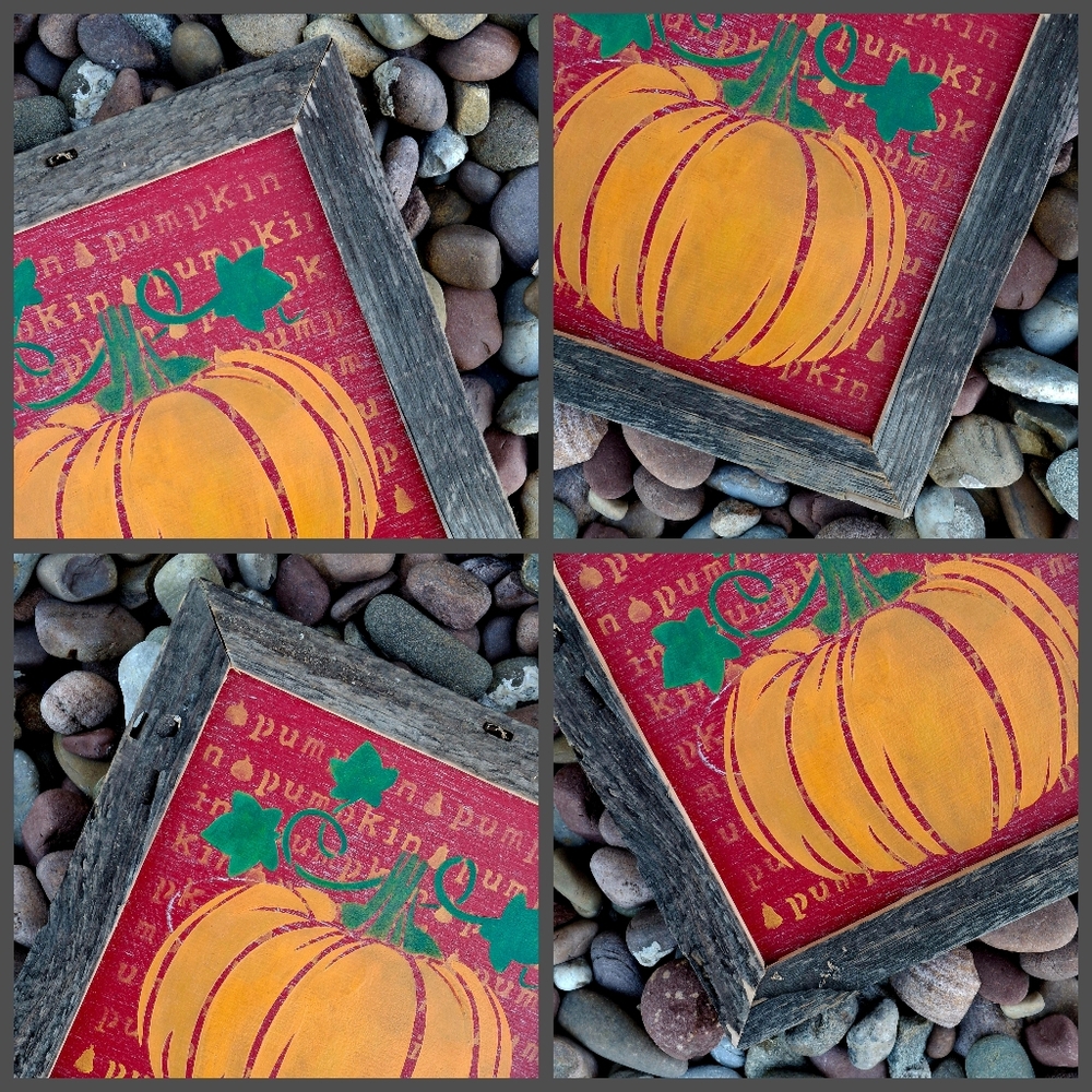 Fall Sweet October Rustic Signs Painted Crafted Harvest Pumpkin Shelf Sitters - Picture 3 of 9